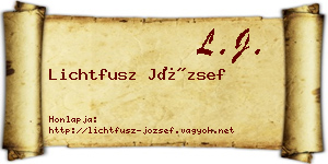 Lichtfusz József névjegykártya